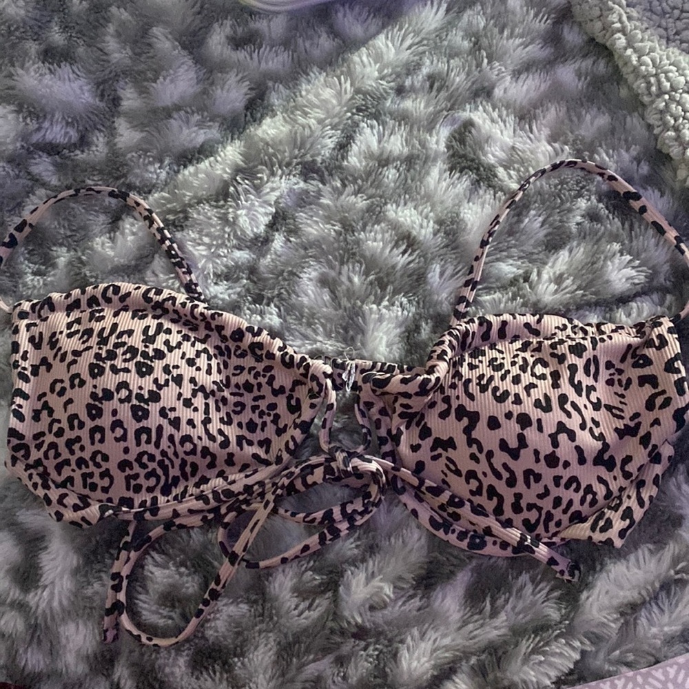 shein cheetah bikini top